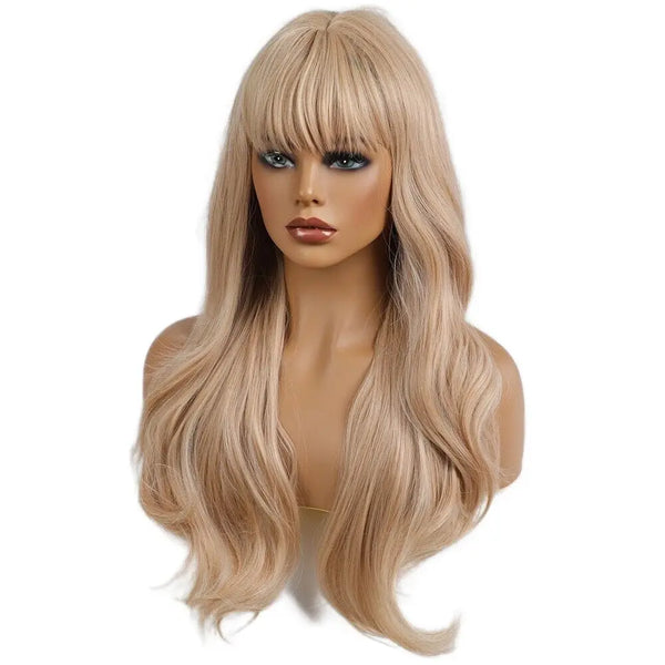 Heat Resistant Long Wavy Honey Blonde Wig