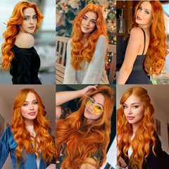 Long Ginger Orange Wigs for Women - Pure Hair Gaze