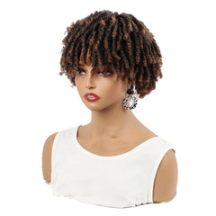 Short Crochet Braided Faux Locs Clip Wig - Pure Hair Gaze