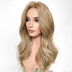 Ash Blonde Wavy Synthetic Lace Front Wigs - Pure Hair Gaze