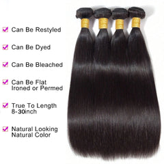 Peruvian Bone Straight Human Hair Bundles - Pure Hair Gaze