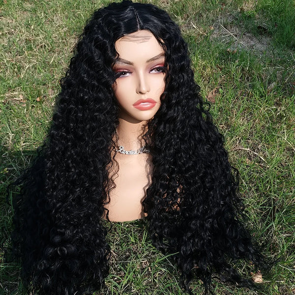 Long Curly Wine Burgundy Synthetic Wig