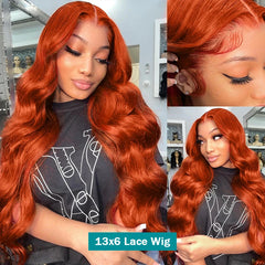 Body Wave Ginger Orange Lace Front Wig 13 - Pure Hair Gaze