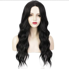 Long Wavy Middle Part Natural Black Wig - Pure Hair Gaze