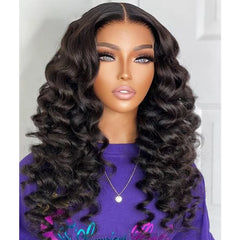 Natural Black Deep Wave Curly Lace Front Wig - Pure Hair Gaze