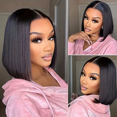 Double Drawn Glueless Short Bob Wig Human Hair Raw Vietnamese Bone Straight Human Hair Wigs Pre Cut 13x4 Hd Lace Wigs On Sale - Pure Hair Gaze