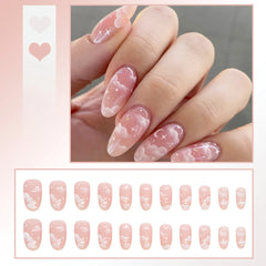 24pcs Reusable Press-On Fake Nails with Designs - Aurora Diamond Tips - Pure Hair Gaze