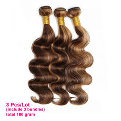 Pre-colored Brown Body Wave Human Hair Bundles - Pure Hair Gaze