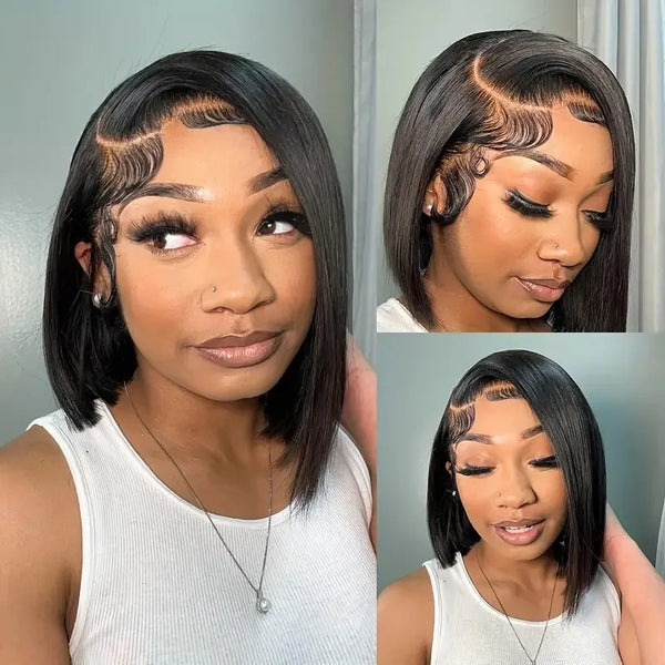 Straight Short Lace Front Human Hair Wigs
