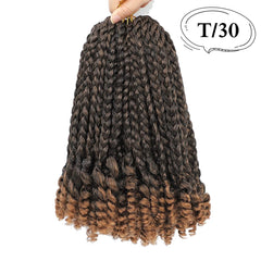Synthetic Braiding Hair - Short Crochet Box Braids With Curly End - Pre Stretched - Pure Hair Gaze