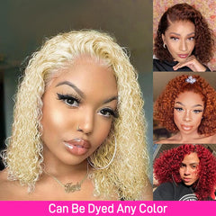 613 Blonde Colored Curly  Human Hair Wig - Pure Hair Gaze