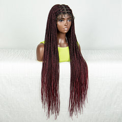 Synthetic Preplucked Box Full Lace Braided Wig - Pure Hair Gaze