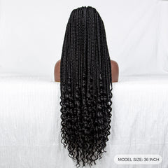 Full Lace Synthetic Box Braided Wig With Curly Ends - Pure Hair Gaze