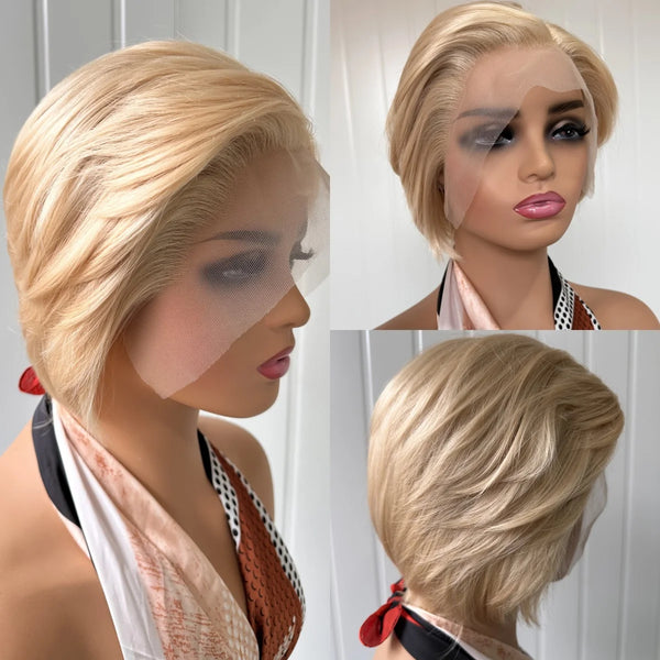 Ash Blonde Pixie Cut Wig