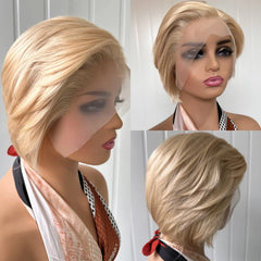 Ash Blonde Pixie Cut Wig - Pure Hair Gaze