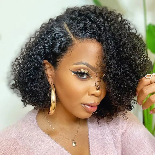 Glueless Lace Frontal Short Curly Wigs