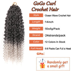 GoGo Curl Crochet hair 14Inch Braiding Hair faux locs Curly Deep twist Crochet Hair Water Wave Synthetic Braid Hair for Women - Pure Hair Gaze