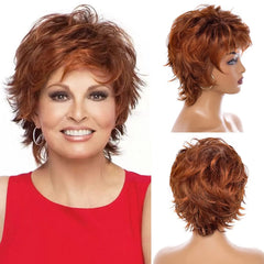 Short Copper Burgundy Pixie Cut Wig - Pure Hair Gaze