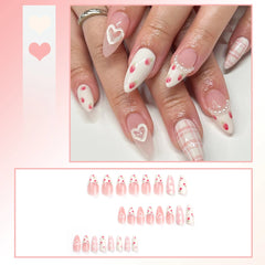 24pcs Reusable Press-On Fake Nails with Designs - Aurora Diamond Tips - Pure Hair Gaze