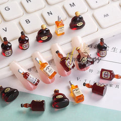 20pcs Wine Bottle Nail Charms - Red Wine Nail Art Decoration - Pure Hair Gaze