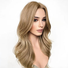 Ash Blonde Wavy Synthetic Lace Front Wigs - Pure Hair Gaze