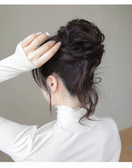 Human Hair -  Chignon - Messy Curly Hair Bun Band Elastic Scrunchy - Pure Hair Gaze