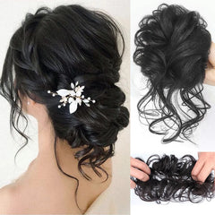 Human Hair -  Chignon - Messy Curly Hair Bun Band Elastic Scrunchy - Pure Hair Gaze