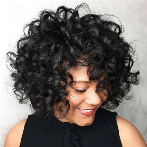 Short Loose Curly Wigs Brazilian Hair Bouncy Waves Pixie Cut Wig Fluffy Curls Bob Wig For Women Human Hair Wigs