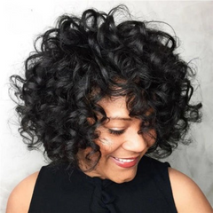 Short Loose Curly Wigs Brazilian Hair Bouncy Waves Pixie Cut Wig Fluffy Curls Bob Wig For Women Human Hair Wigs - Pure Hair Gaze