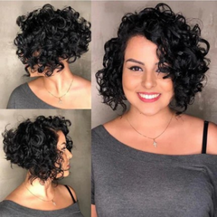 Short Loose Curly Wigs Brazilian Hair Bouncy Waves Pixie Cut Wig Fluffy Curls Bob Wig For Women Human Hair Wigs - Pure Hair Gaze