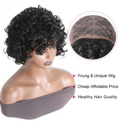 Short Loose Curly Wigs Brazilian Hair Bouncy Waves Pixie Cut Wig Fluffy Curls Bob Wig For Women Human Hair Wigs - Pure Hair Gaze