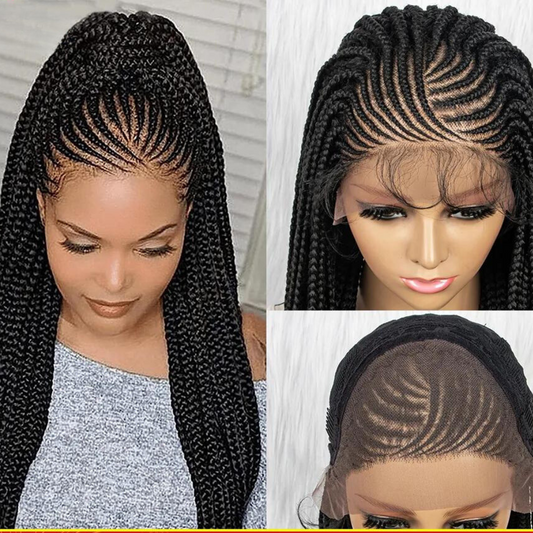 HD Lace Wigs - Braided Wigs - Stunning Braided Style With Baby Hair - Pure Hair Gaze