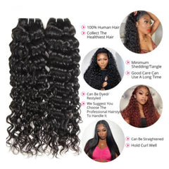 Water Wave Bundles With Closure 100% Human Hair - Pure Hair Gaze