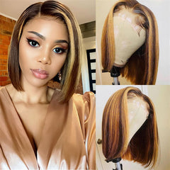 Bob Wig Lace Front  -Glueless Human Hair Wigs Pre Plucked - Pure Hair Gaze