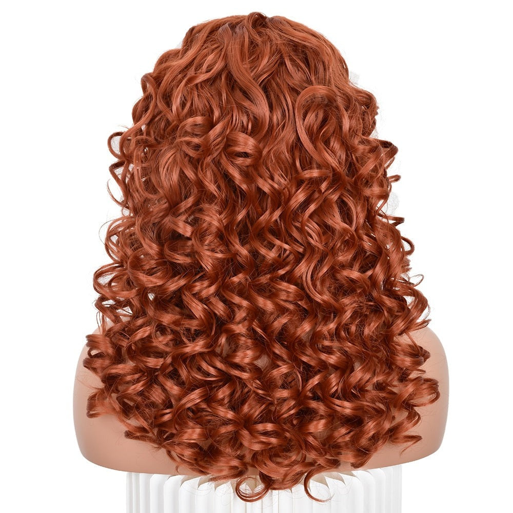 Loose Curly  Ginger Wig With Bangs - Pure Hair Gaze