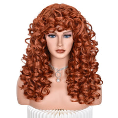 Short Loose Curly  Ginger Wig With Bangs - Pure Hair Gaze