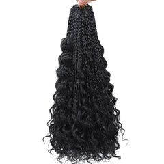 14 Inch 6 Packs Boho Box Braids Crochet Hair with Curly Ends - Synthetic Braiding Hair - Pure Hair Gaze