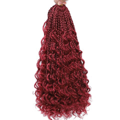14 Inch 6 Packs Boho Box Braids Crochet Hair with Curly Ends - Synthetic Braiding Hair - Pure Hair Gaze