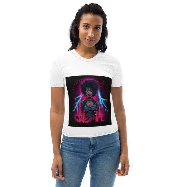 Unleash Your Power with Our African American Woman Lightning Blaze Tee!