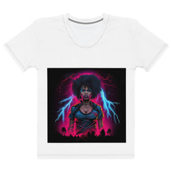 Unleash Your Power with Our African American Woman Lightning Blaze Tee! - Pure Hair Gaze