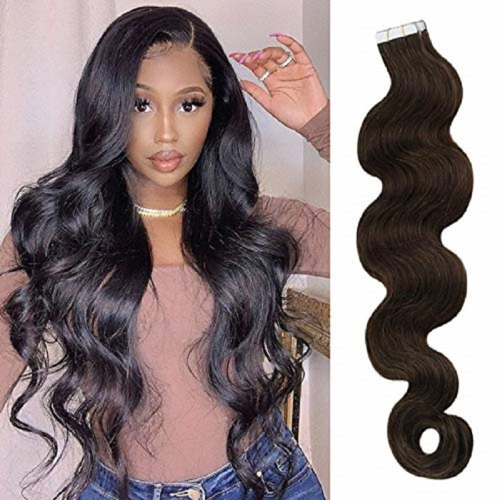 Body Wave Tape In Human Hair Extensions - Pure Hair Gaze