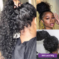 13x6 Lace Front Wigs Human Hair 40 Inch - 360 Lace Frontal Wigs - Water Wave Lace Front Wig - Pure Hair Gaze