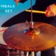 pair of cymbals on a drum set